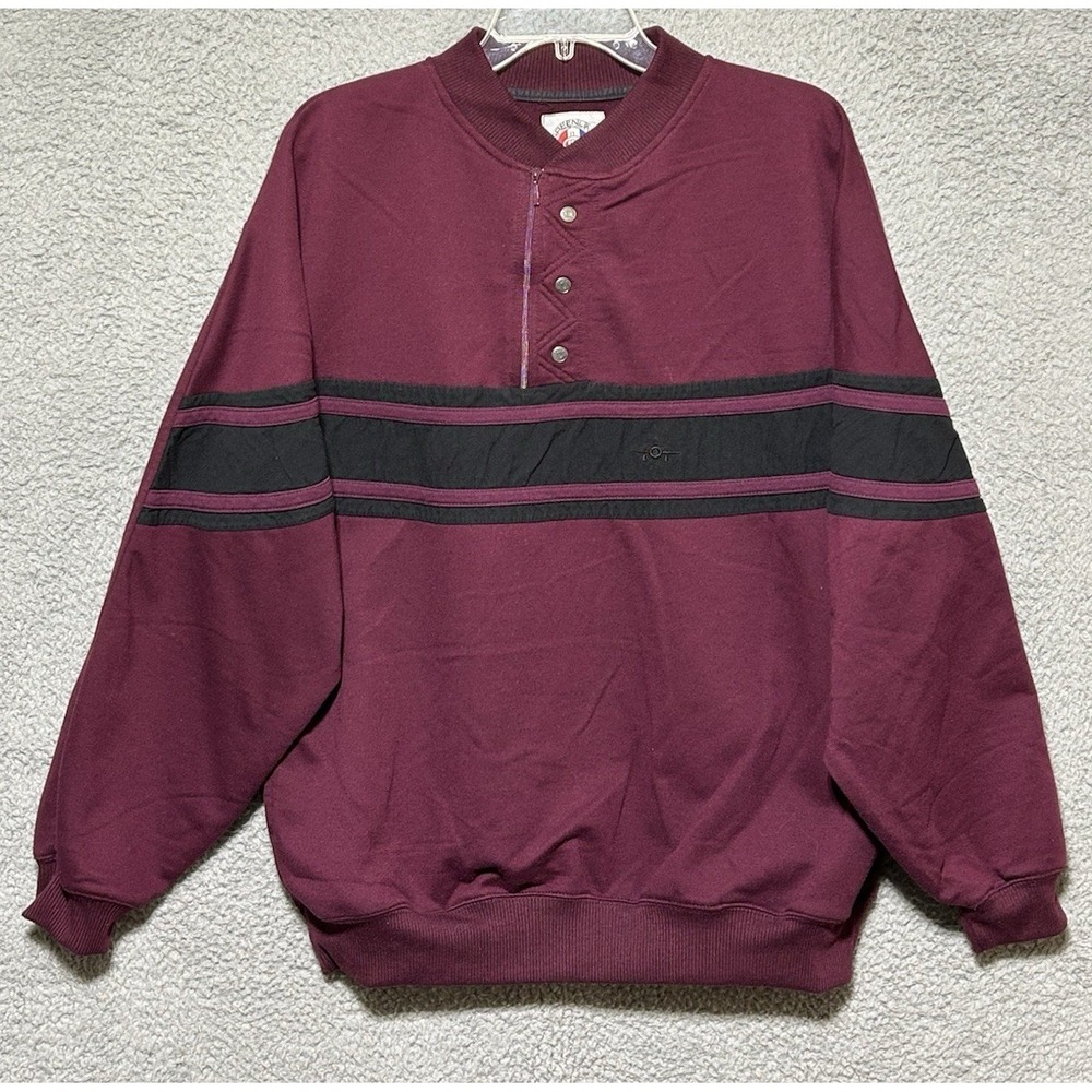 Vintage 90s Greenline International Pullover Shirt Mens L Purple Black Blokecore